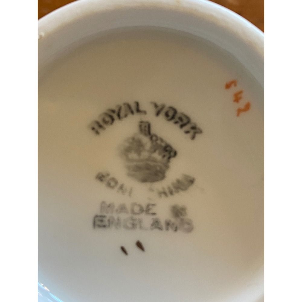 Royal York Blue Ombre Gold Trim Bone China Tea Cup Saucer Set England Vintage - Picture 8 of 16
